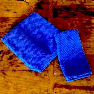 Juicy Couture Royal Blue Towels One Large Towel and One Hand Towel